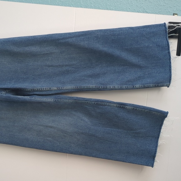 Zara High Waisted The Marine Straight Classic Blue Wide-Leg Jeans Sz 4 - Picture 4 of 8